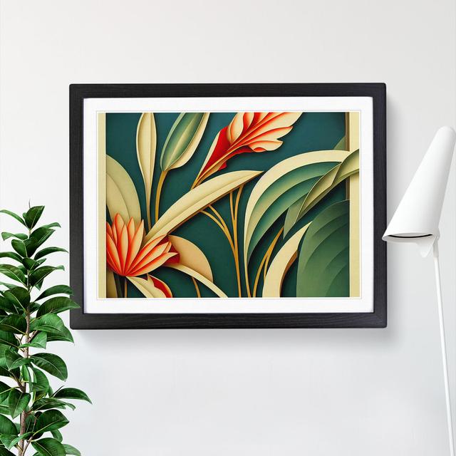 Head Turning Flowers Deco - Picture Frame Graphic Art Marlow Home Co. Size: 46cm H x 64cm W x 2cm D, Frame Colour: Black on Productcaster.