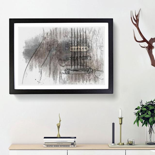 Strings of the Electric Guitar in Abstract - Picture Frame Graphic Art Print East Urban Home Frame Option: Black Framed, Size: 36cm H x 48cm W x 2cm D on Productcaster.