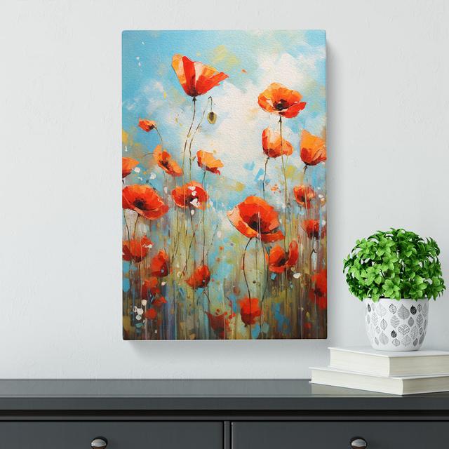 Poppy Field Action No.2 - Wrapped Canvas Print Marlow Home Co. Size: 76cm H x 50cm W x 3cm D on Productcaster.