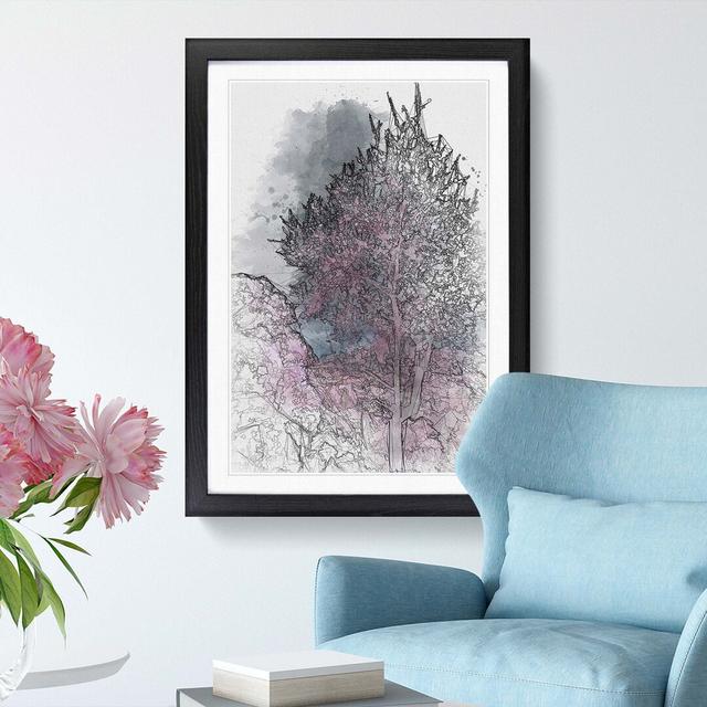 Pink Trees in Malaga Spain - Picture Frame Graphic Art Print East Urban Home Frame Option: Black, Size: 50cm H x 35cm W x 2cm D on Productcaster.