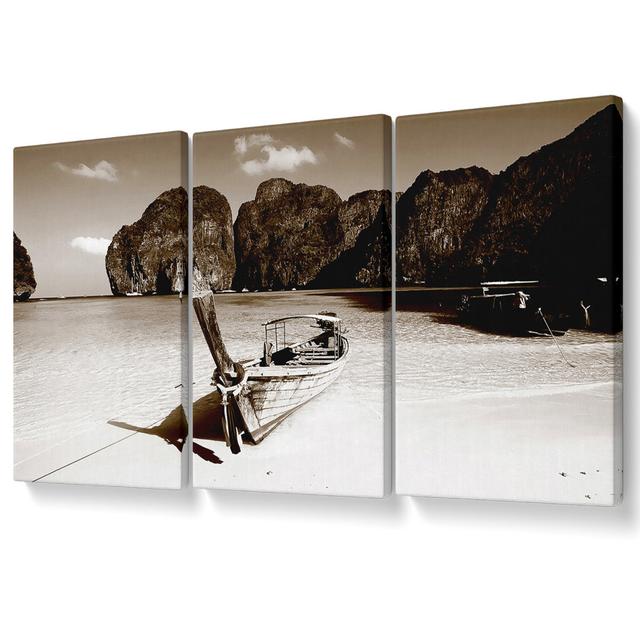 Paradise Cove Coco - 3 Piece Wrapped Canvas Graphic Art Longshore Tides Size: 101.6cm H x 203cm W on Productcaster.