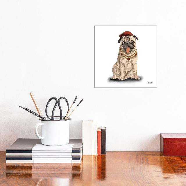 Pugs in Hats I by Bannarot - Wrapped Canvas Art Prints Maturi Size: 30.48cm H x 30.48cm W x 1.91cm D on Productcaster.