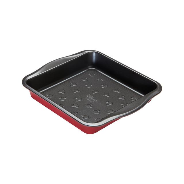 Disney Bake With Mickey Mouse By Prestige Square Cake Tins For Baking - Non Stick 9 Inch Cake Tin, Carbon Steel Bakeware, Red & Black Disney on Productcaster.