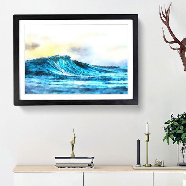 Wave View - Picture Frame Painting Print East Urban Home Frame Option: Black Framed, Size: 45cm H x 63cm W x 2cm D on Productcaster.