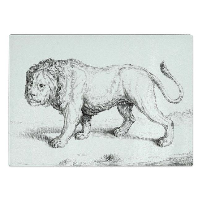 Tempered Glass Prowling Lion by Jean Bernard Chopping Board East Urban Home Size: 28.5 cm W x 20 cm L on Productcaster.