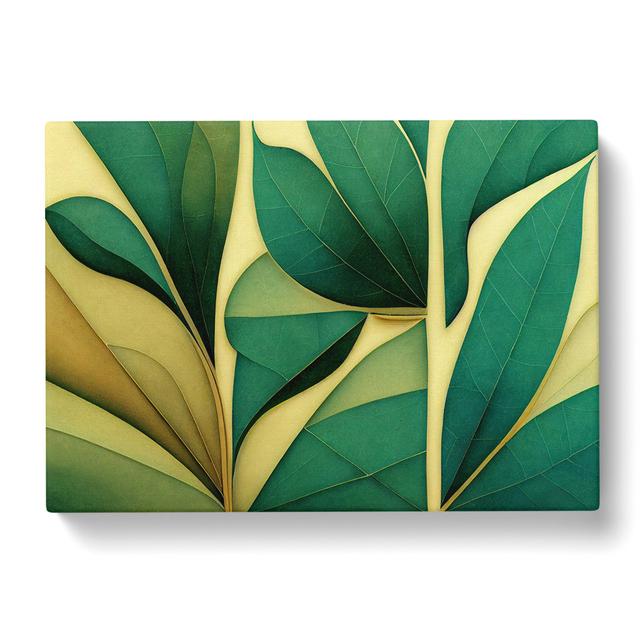 Spellbinding Leaf Abstract - Wrapped Canvas Print ClassicLiving Size: 40cm H x 60cm W x 3cm D on Productcaster.