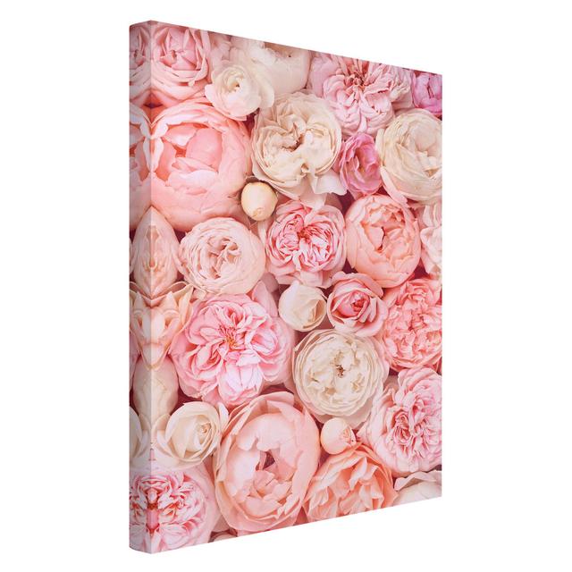 Rosé Coral Shabby - Wrapped Canvas Graphic Art Canora Grey Frame Option: Pink, Size: 90cm H x 60cm W, Format: 330g/m² recycled canvas on Productcaster.