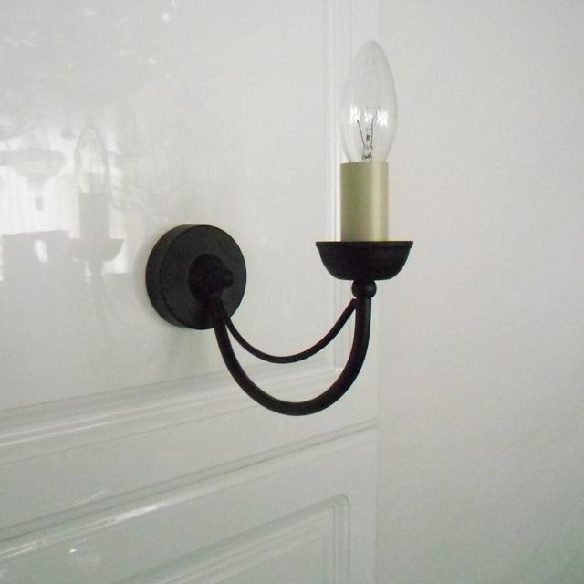 Rhoda 1 - Light Dimmable Candle Wall Light ClassicLiving Finish: Matte Black on Productcaster.