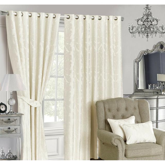 Tenterden Blackout Grommet / Eyelet Curtain Pair (Set of 2) Rosdorf Park Colour: Cream, Panel Size: Width 117cm x Drop 183 cm on Productcaster.