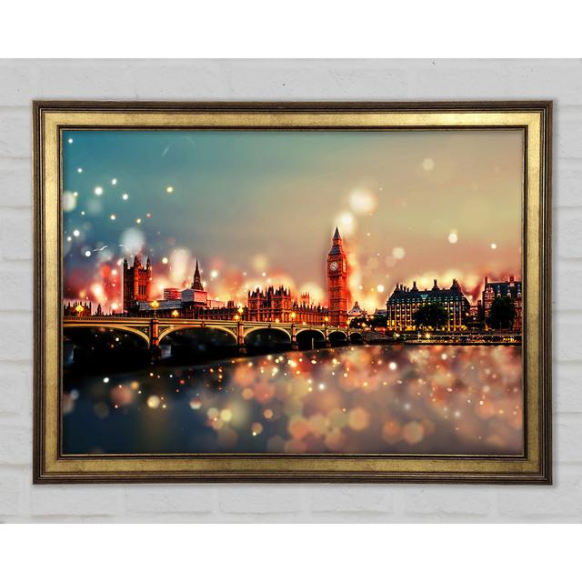 Bokeh London Houses Of Parliament - Single Picture Frame Art Prints Ebern Designs Size: 21cm H x 29.7cm W x 1.5cm D on Productcaster.