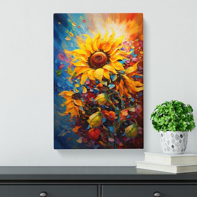 Sunflower Action - No Frame Art Prints Brambly Cottage Size: 76cm H x 50cm W x 3cm D on Productcaster.