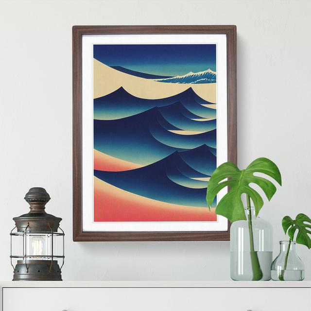 Modern Japanese Wave no.3 - Picture Frame Graphic Art Alpen Home Frame Colour: Walnut, Size: 34cm H x 25cm W x 2cm D on Productcaster.