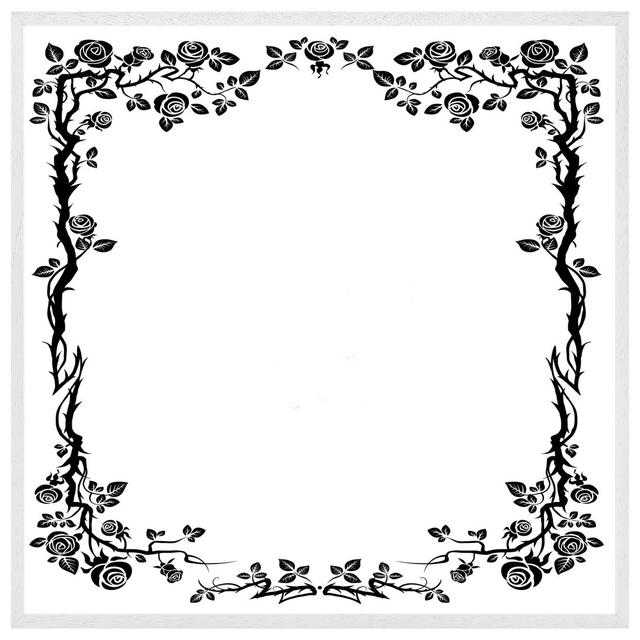 Ummi Rose & Vine Silhouette - Single Picture Frame Art Prints ClassicLiving Format: White Framed, Size: 76cm H x 76cm W x 4cm D on Productcaster.