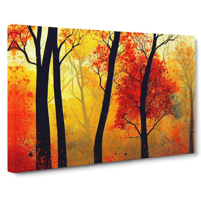 Painting Of An Autumn Forest Vol.7 - Wrapped Canvas Graphic Art Alpen Home Size: 35cm H x 50cm W x 3cm D on Productcaster.