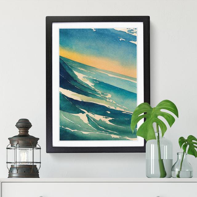 Watercolour Ocean Vol.3 - Single Picture Frame Graphic Art House of Hampton Frame Option: Oak, Size: 64cm H x 46cm W x 2cm D on Productcaster.