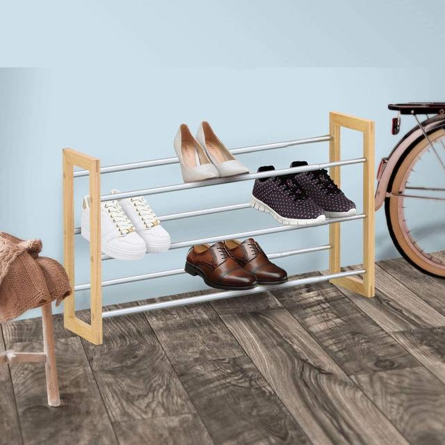 MantraRaj 3 Tier Shoe Rack Extendable Shoe Storage Rack Hold Up To 18 Pairs Of Shoes Shoe Organiser 17 Stories on Productcaster.