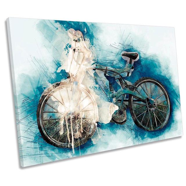 Modern Bicycle Bike Blue - Wrapped Canvas Print Rosalind Wheeler Size: 30.5cm H x 45.7cm W x 2cm D on Productcaster.