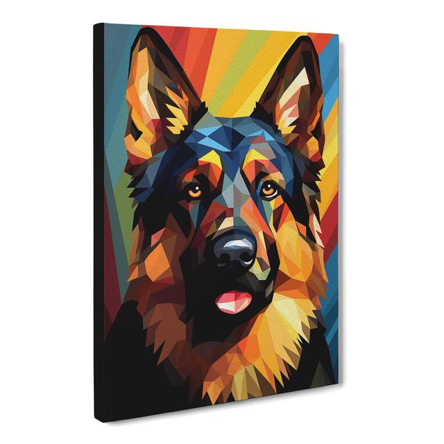 German Shepherd Geometric No.3 - Print 17 Stories Size: 50cm H x 35cm W x 3cm D on Productcaster.