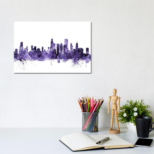 Chicago, Illinois Skyline by Michael Tompsett - Wrapped Canvas Graphic Art Latitude Run Size: 20.32cm H x 30.48cm W x 1.91cm D on Productcaster.