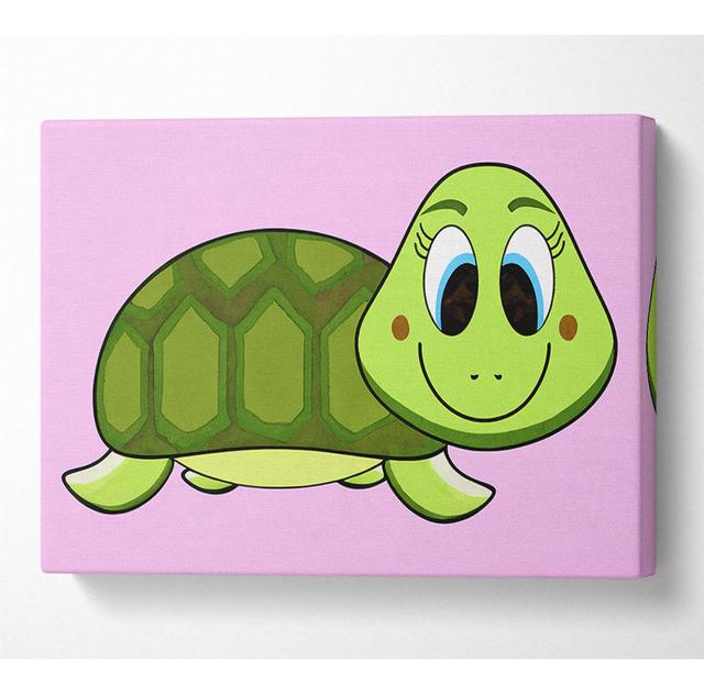 Happy Turtle Pink - Wrapped Canvas Art Prints Harriet Bee Size: 101.6cm H x 142.2cm W x 10cm D on Productcaster.