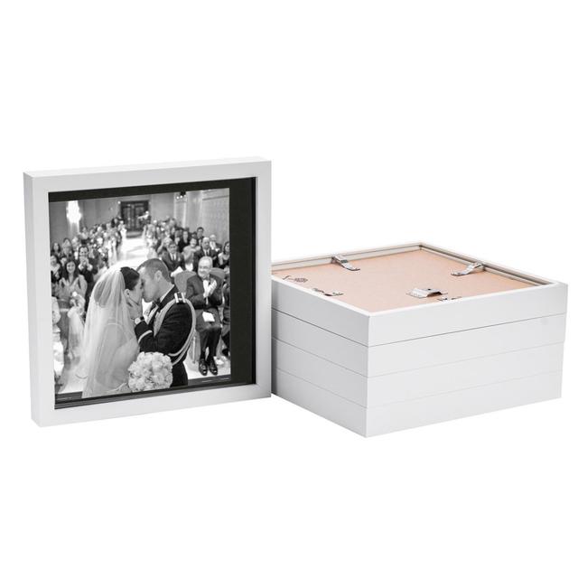 Nicola Spring - 3D Box Photo Frames - 10 x 10" with 8 x 8" Mount (Set of 5) Nicola Spring Colour: White/Black on Productcaster.