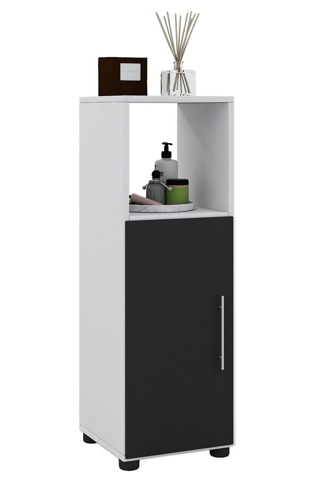 Jed Freestanding Bathroom Cabinet Latitude Run Colour/Finish: Black on Productcaster.