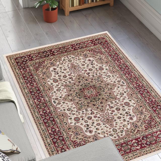 Albers Oriental Machine Woven Cream/Red Area Rug Three Posts Rug Size: Rectangle 120cm x 170cm on Productcaster.