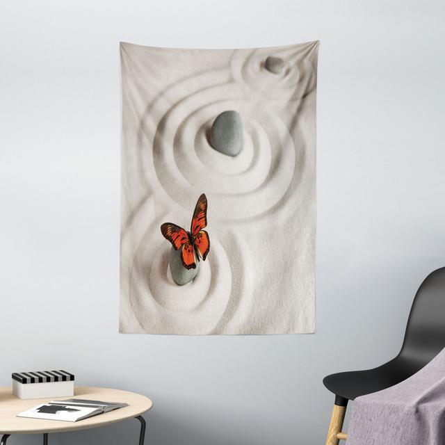 Wandbehang Rock on the Sand Butterfly Serenity Life Cycle Nature Theme East Urban Home Größe: 150 cm H x 100 cm B on Productcaster.