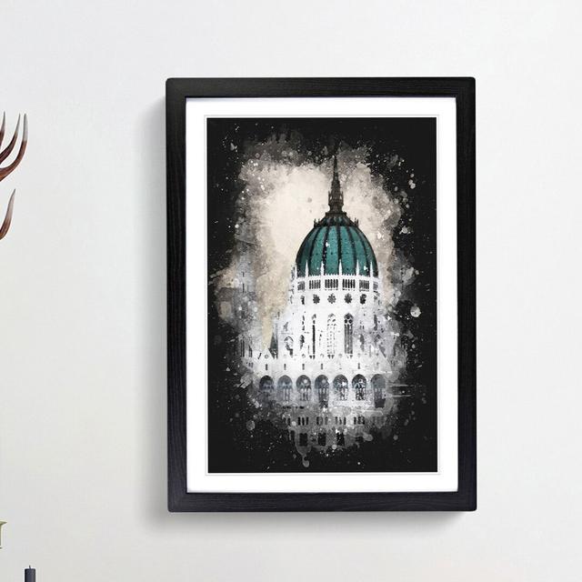 Parliament Building in Budapest - Picture Frame Graphic Art Print East Urban Home Frame Option: Black Framed, Size: 33cm H x 24cm W x 2cm D on Productcaster.