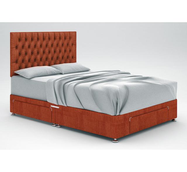 Zawacki Divan Bed Base 17 Stories Colour: Orange, Size: Kingsize (5'), Storage Type: 2 Drawers/End Drawer on Productcaster.