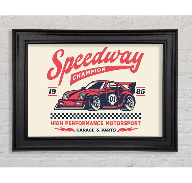 Speedway Champion Framed Print Happy Larry Size: 59.7Cm H x 84.1cm W x 8cm D on Productcaster.