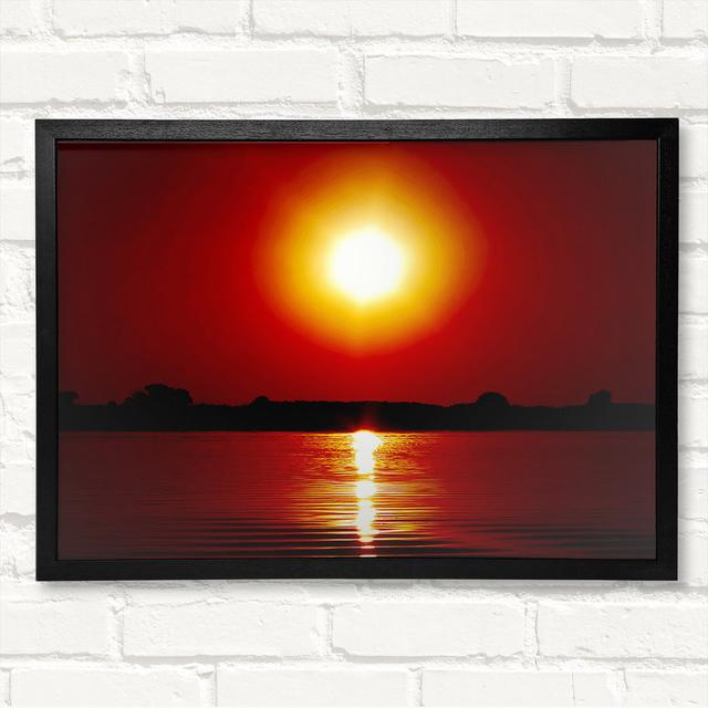 Orange Lake Sun Framed Print Highland Dunes Size: 84.1cm H x 118.9cm W x 3.4cm D, Format: Bronze Framed Paper on Productcaster.