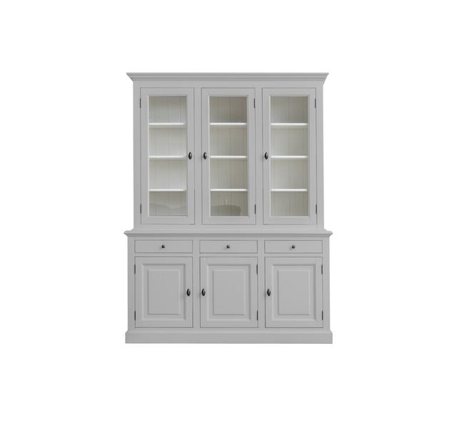 Torrens Standard China Cabinet Fleur De Lis Living Colour: Light Grey/White on Productcaster.