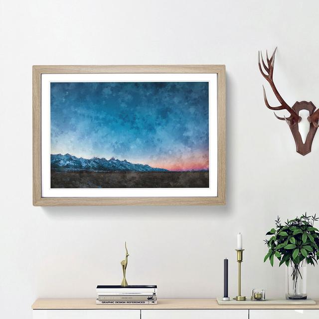 Mountains in Grand Teton - Picture Frame Graphic Art Print East Urban Home Size: 62cm H x 87cm W x 2cm D, Frame Option: Oak Framed on Productcaster.