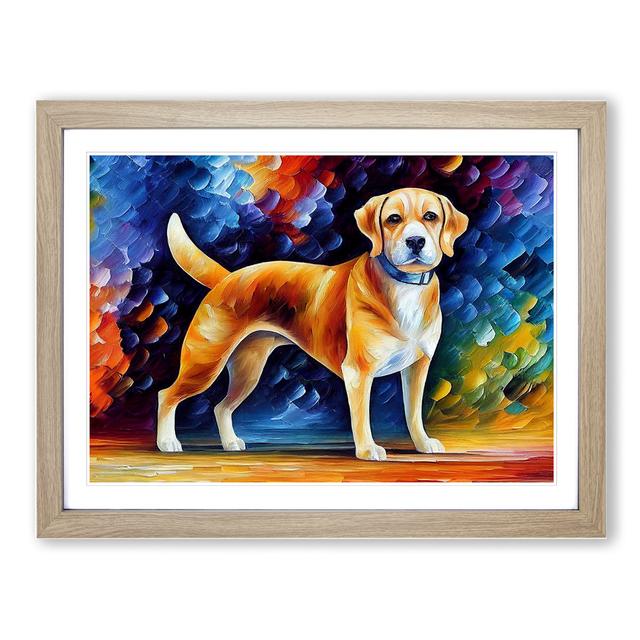 Dog Vol.2 Abstract - Picture Frame Painting Marlow Home Co. Size: 46cm H x 64cm W x 2cm D, Frame Colour: Oak on Productcaster.