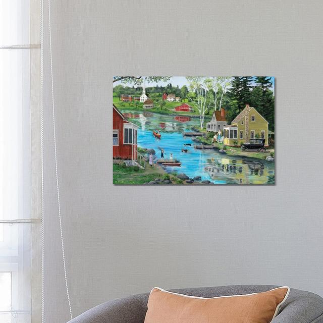 Glass Lake by Bob Fair - Wrapped Canvas Gallery-Wrapped Canvas Giclée Rosalind Wheeler Size: 45.72cm H x 66.04cm W x 1.91cm D on Productcaster.