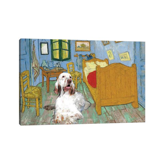 English Setter The Bedroom - Wrapped Canvas Graphic Art - Wrapped Canvas Gallery-Wrapped Canvas Giclée ClassicLiving Size: 30.48cm H x 45.72cm W on Productcaster.