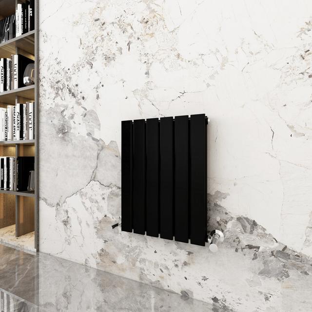 Bonilla Horizontal Designer Radiator Belfry Heating Size: 60cm H x 40.8cm W, Radiator Cover Colour: Black on Productcaster.