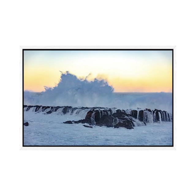 Wave Barrier by Sean Davey - Gallery-Wrapped Canvas Giclée on Canvas Union Rustic Format: White Framed, Size: 66.04cm H x 101.6cm W x 3.81cm D on Productcaster.