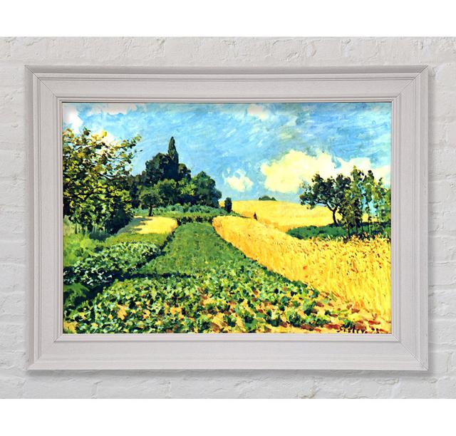 Sisley Grain Fields On The Hills Of Argenteuil Framed Print August Grove Size: 84.1cm H x 142.2cm W x 8cm D, Format: White Framed Paper on Productcaster.