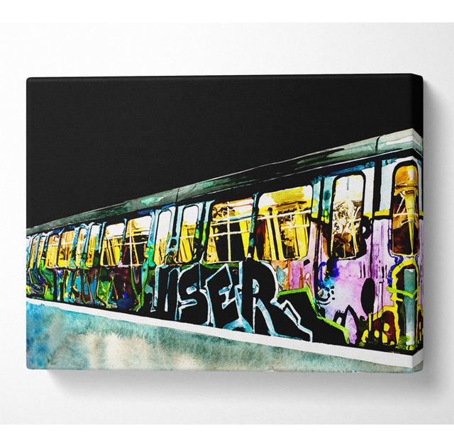 Underground Graffiti Tube - Wrapped Canvas Art Prints ClassicLiving Size: 66cm H x 106.6cm W on Productcaster.