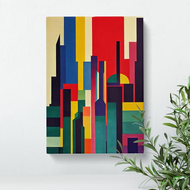 City Skyline Abstract No.2 - Wrapped Canvas Painting 17 Stories Size: 50cm H x 35cm W x 3cm D on Productcaster.