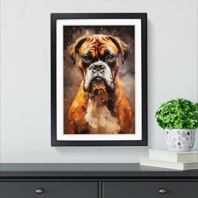 Boxer Dog Conceptual - Single Picture Frame Print on Wood Marlow Home Co. Format: Black Framed, Size: 34cm H x 25cm W x 2cm D on Productcaster.