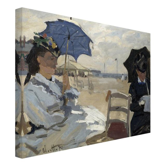 On the Beach at Trouville by Claude Monet - Wrapped Canvas Painting Rosalind Wheeler Format: Recycled Canvas, Size: 60cm H x 80cm W on Productcaster.