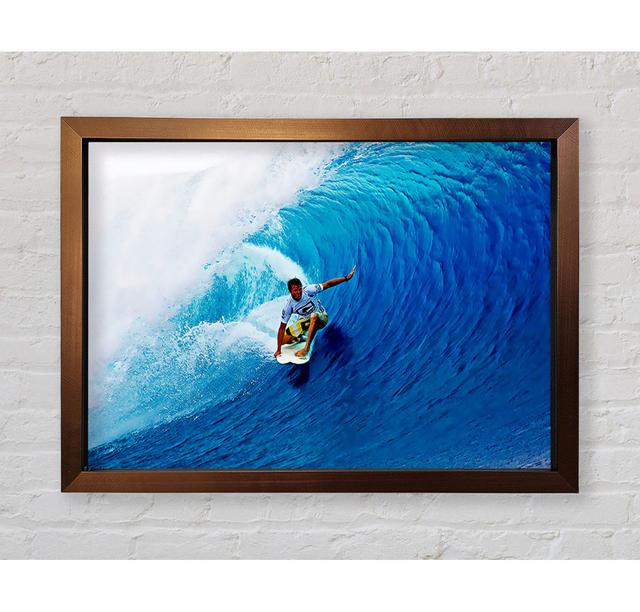 Surfers Tunnel Framed Print House of Hampton Size: 100cm H x 141.4cm W x 3.4cm D on Productcaster.