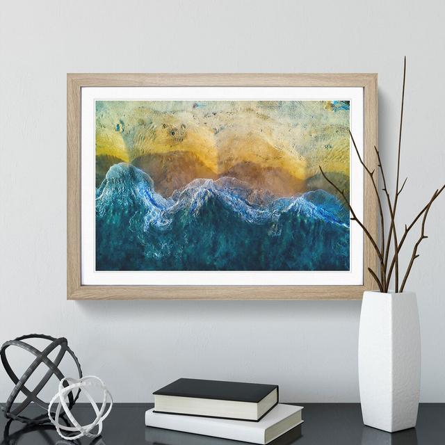 Incoming Waves - Picture Frame Graphic Art East Urban Home Size: 36cm H x 48cm W x 2cm D, Frame Option: Oak Framed on Productcaster.