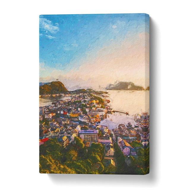 'Alesund in Norway' Painting Print on Canvas Big Box Art Size: 60 cm H x 40 cm W on Productcaster.