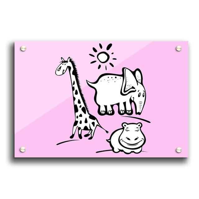 Animals Under the Sun Paper Print East Urban Home Size: 21cm H x 29.7cm W, Colour: Pink on Productcaster.