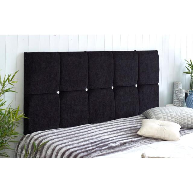 Shearer Upholstered Headboard Rosdorf Park Size: Small Single (2'6), Colour: Black on Productcaster.