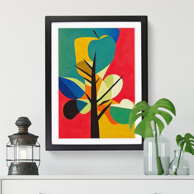 Unique Abstract Apple Tree Vol.2 - Single Picture Frame Graphic Art Marlow Home Co. Size: 46cm H x 34cm W x 2cm D, Frame Option: Oak on Productcaster.